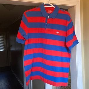 Vineyard Vines L slim fit red and blue polo. Very good condition. 100% cotton.